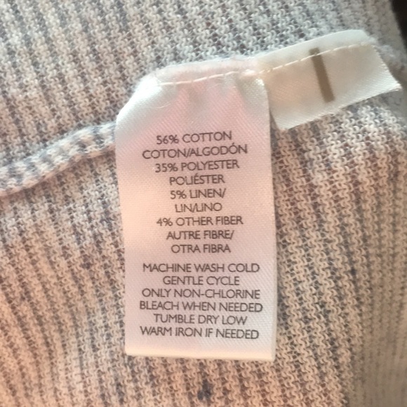 Loft Blue and White Striped Open Cardigan - Picture 5 of 5